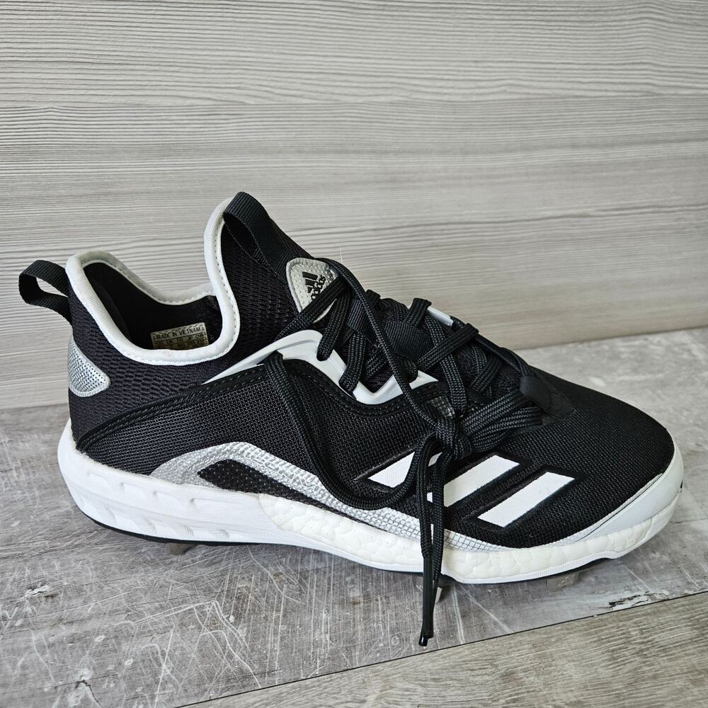 Adidas Icon 6 Bounce TPU Metal Cleats Baseball Black White Mens Size 7.5 New - Picture 2 of 15